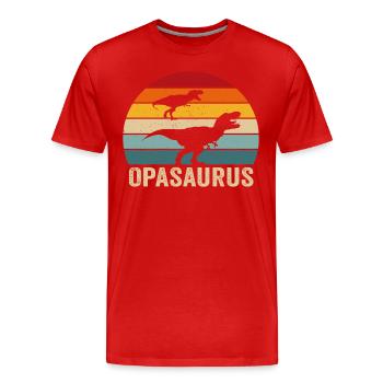 Retro opasaurus opa saurus grand-père - T-shirt bio Premium Homme - rouge - Devant - Damien (186cm)