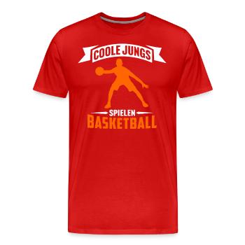 coole jungs spielen basketball basketballer jungs - Männer Premium Bio T-Shirt - Rot - Vorne - Damien (186cm)