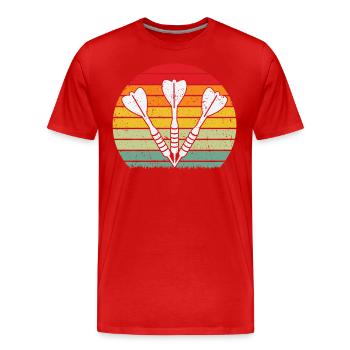 Dart Rétro Darter - T-shirt bio Premium Homme - rouge - Devant - Damien (186cm)