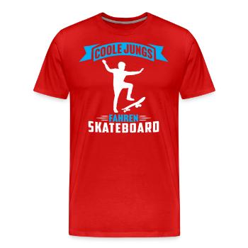 coole jungs fahren skateboard skater skateboard - Männer Premium Bio T-Shirt - Rot - Vorne - Damien (186cm)