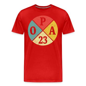 Opa 23 Geschenk Großvater Zukünftiger Opa 2023 - Männer Premium Bio T-Shirt - Rot - Vorne - Damien (186cm)