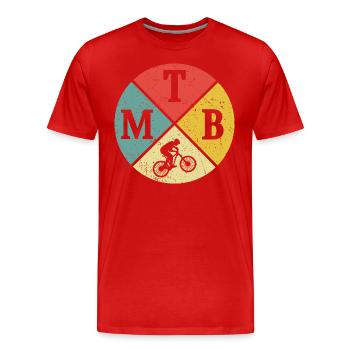 VTT rétro VTT VTT downhiller - T-shirt bio Premium Homme - rouge - Devant - Damien (186cm)