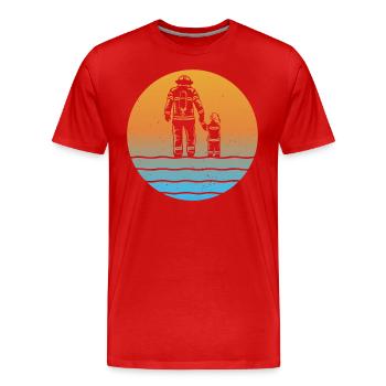 Sunset Firefighter Père et fils - T-shirt bio Premium Homme - rouge - Devant - Damien (186cm)