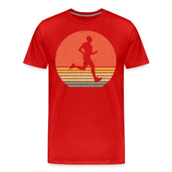 T-shirt vintage de course pour coureur joggeur - T-shirt bio Premium Homme - rouge - Devant - Damien (186cm)