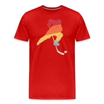 Hockey vinatge t-shirt hockey hockey sur glace - T-shirt bio Premium Homme - rouge - Devant - Damien (186cm)