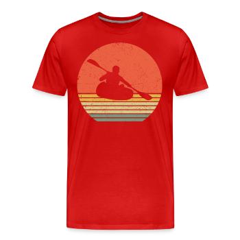 Kajakfahren Paddelboot Retro Kajak Kanu - Männer Premium Bio T-Shirt - Rot - Vorne - Damien (186cm)