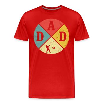 Retro Dad Angler Papa Fischer Vater Papa Angeln - Männer Premium Bio T-Shirt - Rot - Vorne - Damien (186cm)