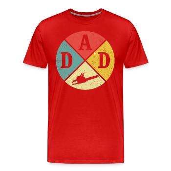 vater holzfäller papa vatertag kettensäge - Männer Premium Bio T-Shirt - Rot - Vorne - Damien (186cm)