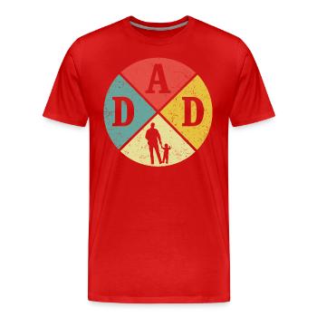 Vater und Sohn Retro Geschenk Papa Sohn - Männer Premium Bio T-Shirt - Rot - Vorne - Damien (186cm)