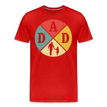 Father and daughter Retro Dad and daughter - Men's Premium Organic T-Shirt - red - Front - Damien (186cm)