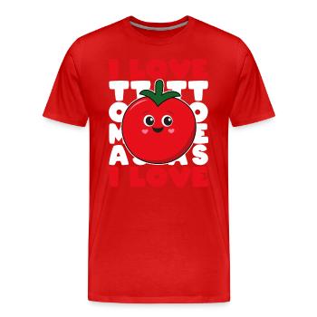 J’aime les tomates tomates tomates jardin cadeau - T-shirt bio Premium Homme - rouge - Devant - Damien (186cm)
