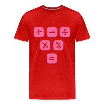 Mathe Symbole Mathematische Zeichen Mathematik - Männer Premium Bio T-Shirt - Rot - Vorne - Damien (186cm)