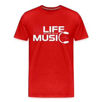 Life Sounds Better With Music - T-shirt bio Premium Homme - rouge - Devant - Damien (186cm)