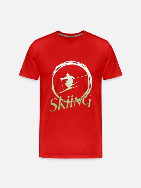 Skiing - Männer Premium Bio T-Shirt - Rot