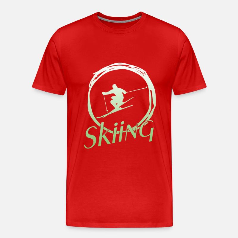 Skiing - Männer Premium Bio T-Shirt - Rot