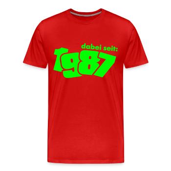 Dabei seit 1987 - Jahrgang 87 - Männer Premium Bio T-Shirt - Rot - Vorne - Damien (186cm)