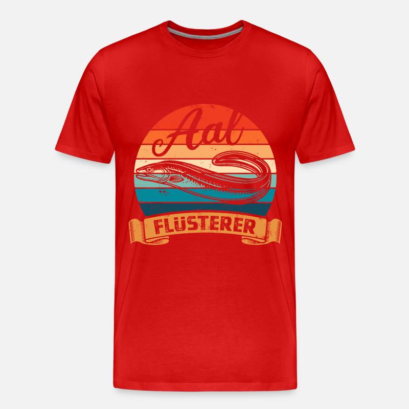 Aal Flüsterer - Fisch - Angler Geschenk - Männer Premium Bio T-Shirt - Rot