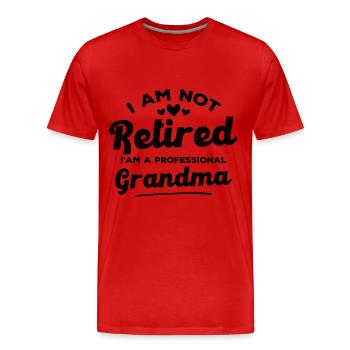 Je suis une grand-mère professionnelle - T-shirt bio Premium Homme - rouge - Devant - Damien (186cm)