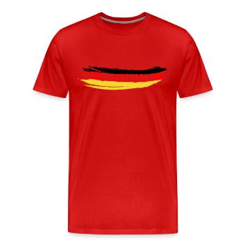 Drapeau vintage Allemagne | Drapeau de football - T-shirt bio Premium Homme - rouge - Devant - Damien (186cm)