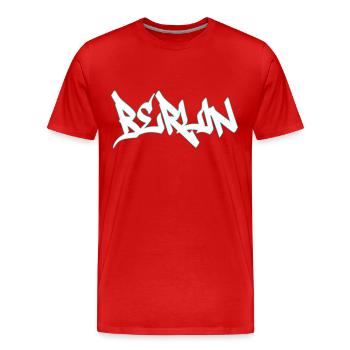 Berlin - Männer Premium Bio T-Shirt - Rot - Vorne - Damien (186cm)