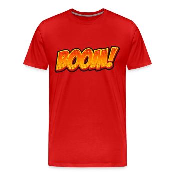 Boom! Explosive shirt for urban style - Men's Premium Organic T-Shirt - red - Front - Damien (186cm)
