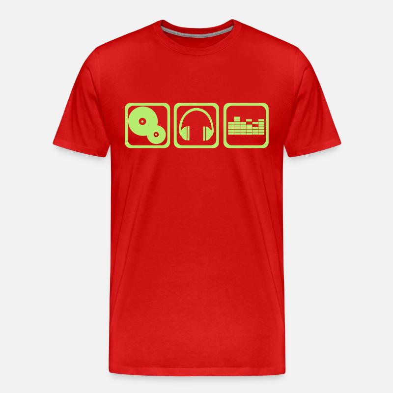DJ - Männer Premium Bio T-Shirt - Rot