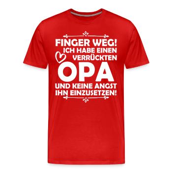Ich habe einen verrückten Opa - Männer Premium Bio T-Shirt - Rot - Vorne - Damien (186cm)