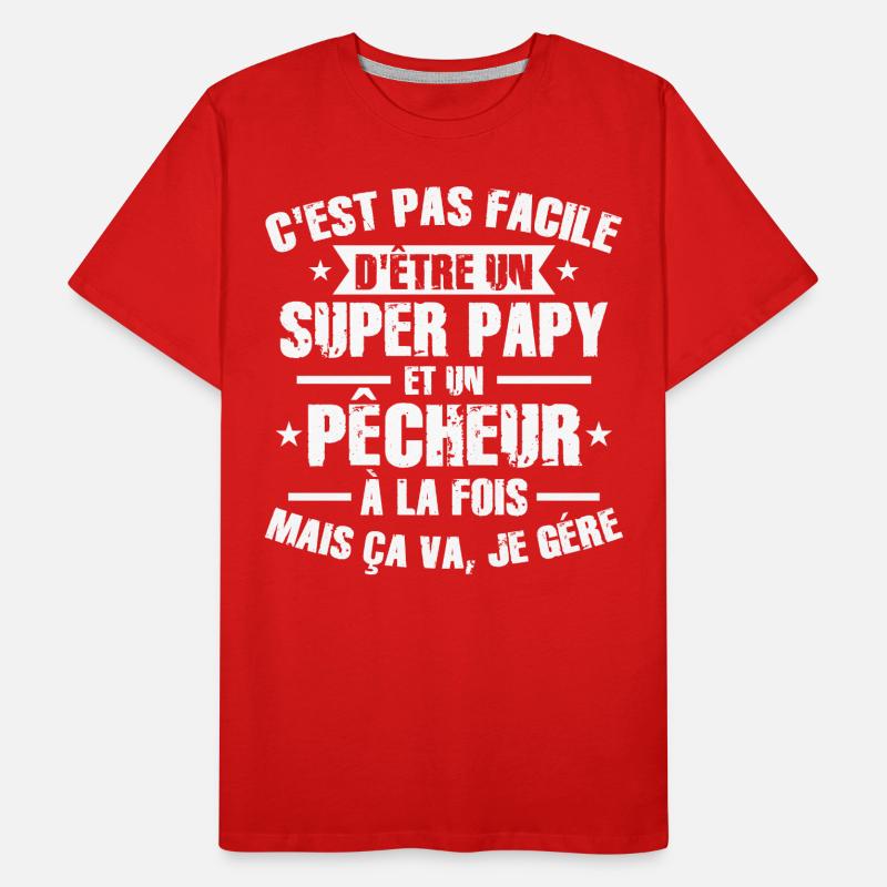 Super Papy et Pêcheur T-shirt bio Premium Homme