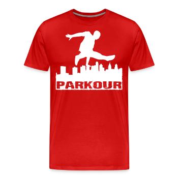 Parkour - Men's Premium Organic T-Shirt - red - Front - Damien (186cm)