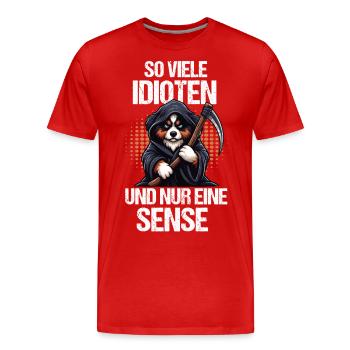 So Viele Idioten Australian Shepherd Aussie hund - Männer Premium Bio T-Shirt - Rot - Vorne - Damien (186cm)