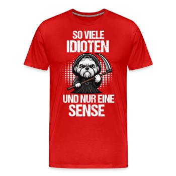So Viele Idioten Malteser Malteserbesitzer Maltese - Männer Premium Bio T-Shirt - Rot - Vorne - Damien (186cm)