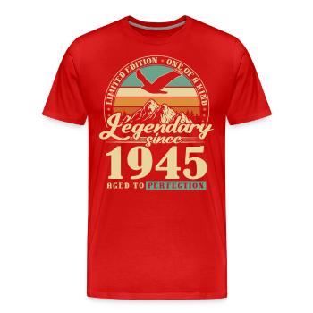 Legendär Seit 1945 Jahrgang Geburtstagsgeschenk - Männer Premium Bio T-Shirt - Rot - Vorne - Damien (186cm)