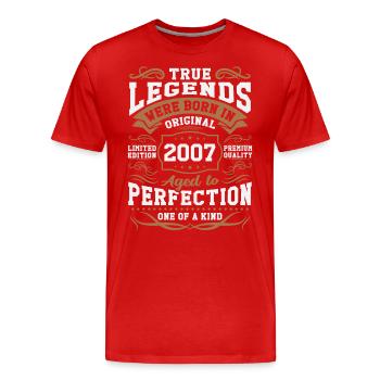 Legends Born 2007 - Men's Premium Organic T-Shirt - red - Front - Damien (186cm)