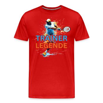 Tennistrainer Legende Coach - Männer Premium Bio T-Shirt - Rot - Vorne - Damien (186cm)