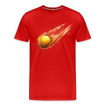 Tennis Ball Dust Ash Court Clay Court Tennis - Men's Premium Organic T-Shirt - red - Front - Damien (186cm)