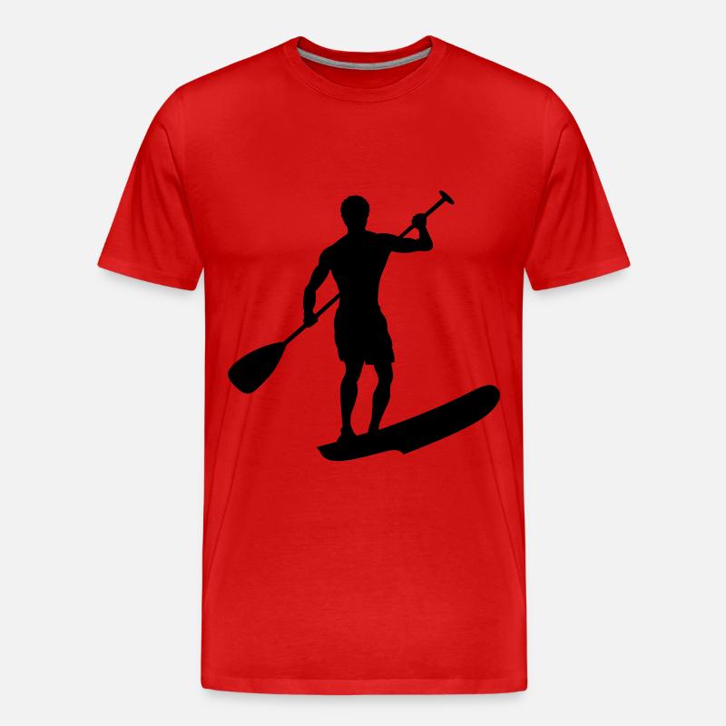 Stand Up Paddling - Männer Premium Bio T-Shirt - Rot