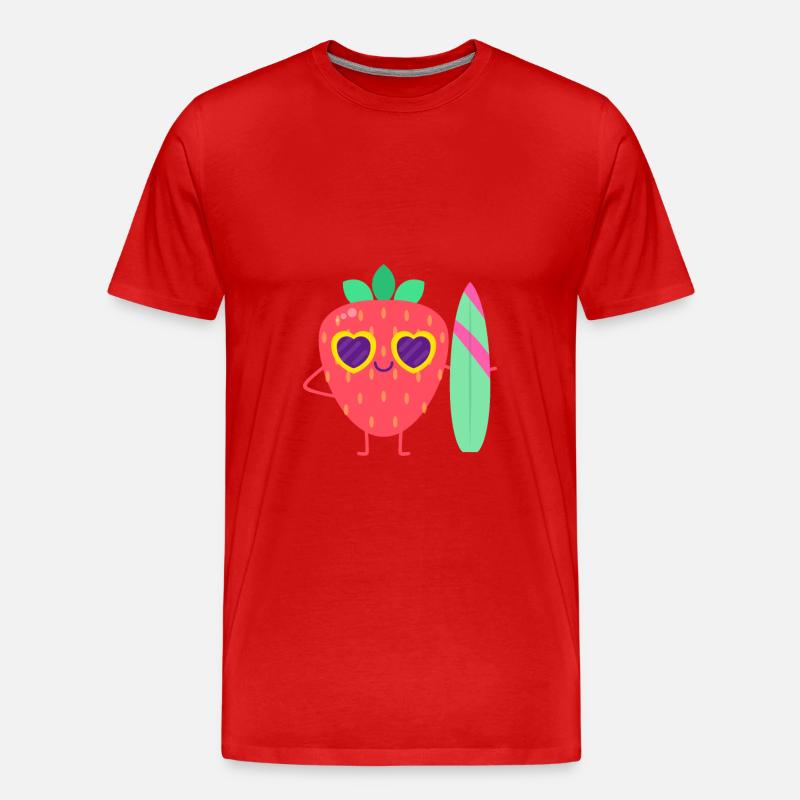 Erdbeer-Surfen - Männer Premium Bio T-Shirt - undefined