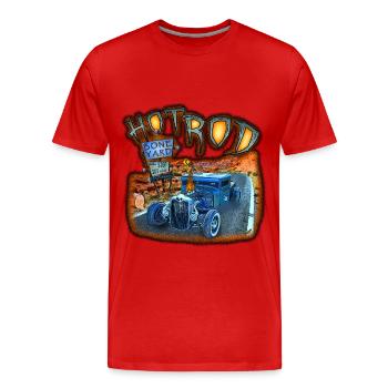 Hot Rod Rockabilly - Männer Premium Bio T-Shirt - Rot - Vorne - Damien (186cm)