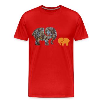 elefant e 85 - T-shirt bio Premium Homme - rouge - Devant - Damien (186cm)