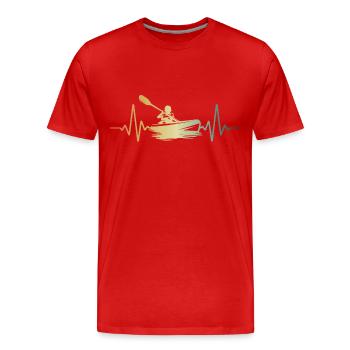 Heartbeat Kayaking - Men's Premium Organic T-Shirt - red - Front - Damien (186cm)