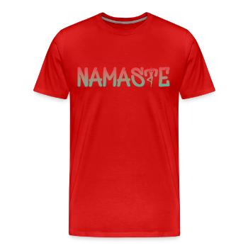 Namaste - Männer Premium Bio T-Shirt - Rot - Vorne - Damien (186cm)