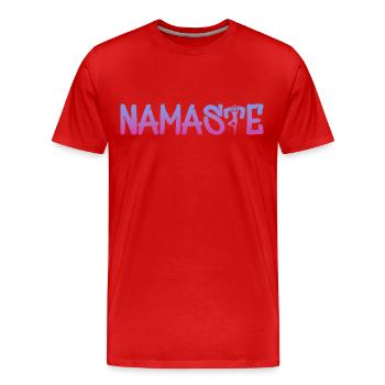 Namaste - Männer Premium Bio T-Shirt - Rot - Vorne - Damien (186cm)