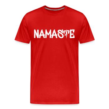 Namaste - Männer Premium Bio T-Shirt - Rot - Vorne - Damien (186cm)