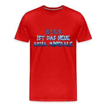 Bier ist - Männer Premium Bio T-Shirt - Rot - Vorne - Damien (186cm)