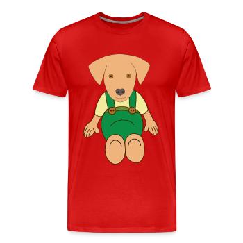 Little cute dog drawing - Men's Premium Organic T-Shirt - red - Front - Damien (186cm)