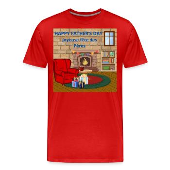 Froher Vatertag - Männer Premium Bio T-Shirt - Rot - Vorne - Damien (186cm)