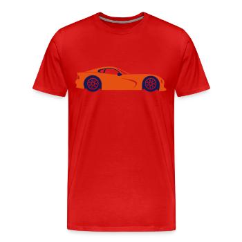 Sportwagen - Männer Premium Bio T-Shirt - Rot - Vorne - Damien (186cm)
