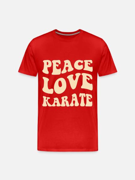 Peace Love Karate - Men's Premium Organic T-Shirt - red