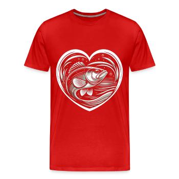 Poisson bar - T-shirt bio Premium Homme - rouge - Devant - Damien (186cm)