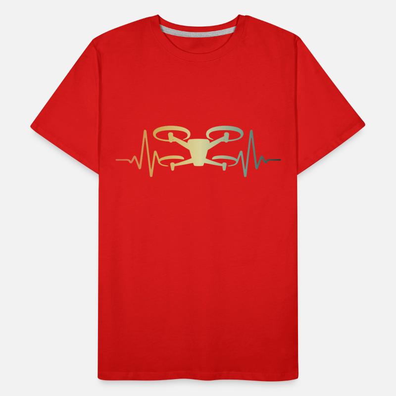 Heartbeat Drone Drones ECG Pulse Men's Premium Organic T-Shirt